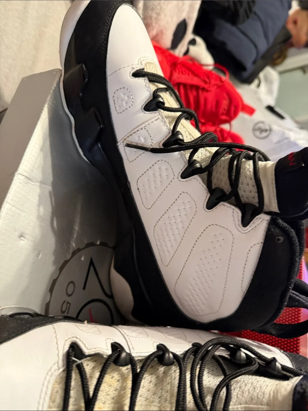 Air Jordan 9 Retro White Black Basketball Sneakers